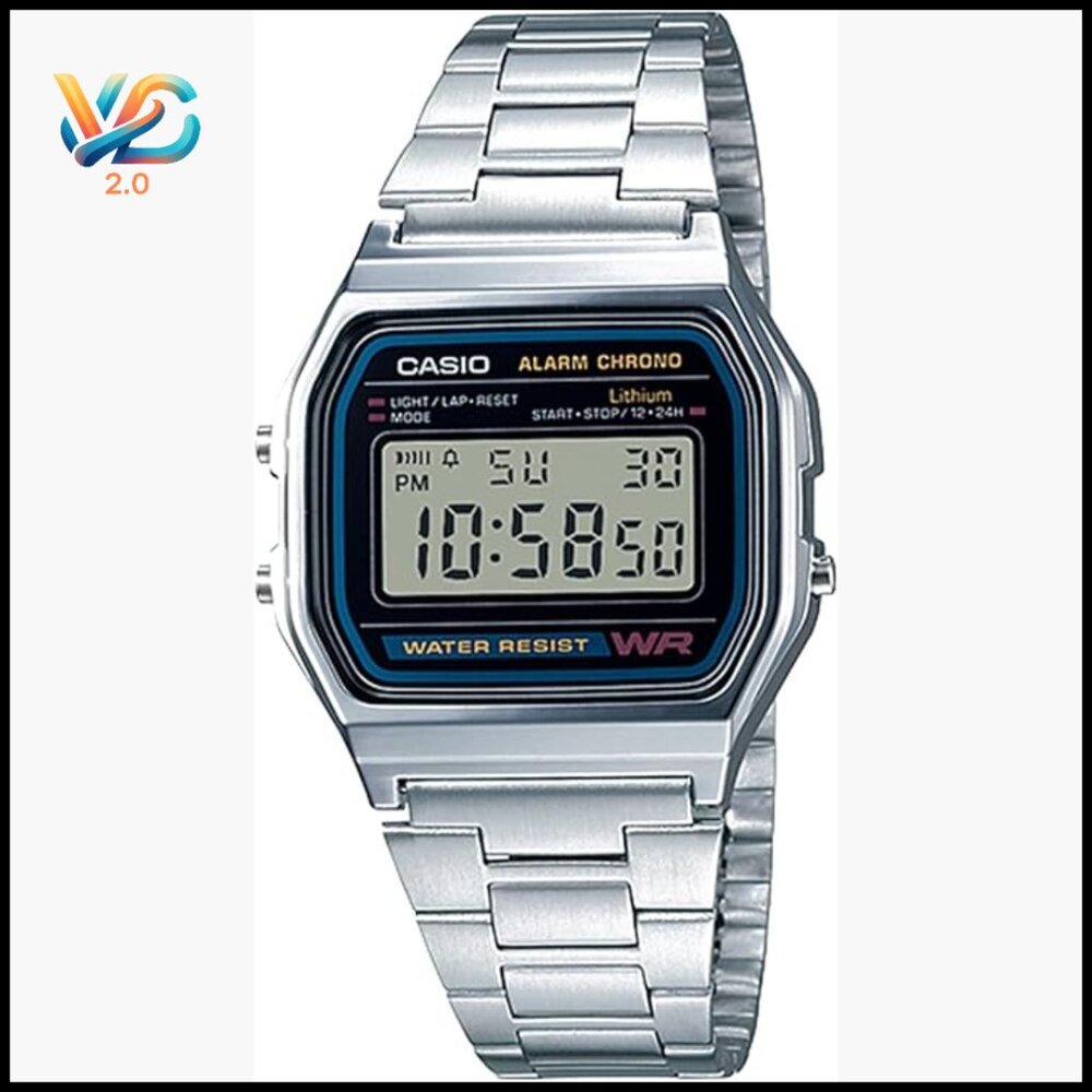 Vintage Unisex Digital Watch With Stopwatch Alarm Water Resistant